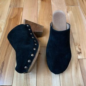 Free People Black Suede Mules/Clogs (9)